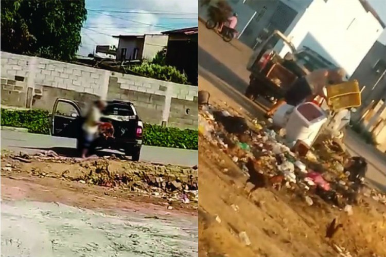 Em 15 dias, morador é flagrado duas vezes jogando lixo em área ao lado de Unidade de Saúde do Araçá 