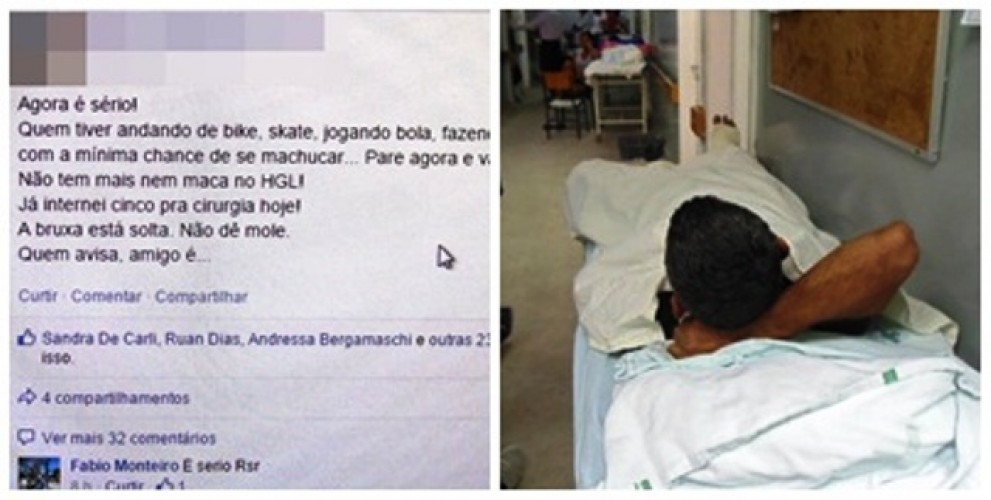Médico da Prefeitura reclama da falta de macas no HGL no Facebook e avisa: “não dê mole”