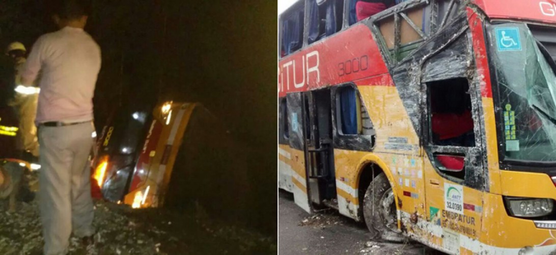 Ônibus que ia de Marilândia para Aparecida (SP) é atingido por carreta e três mulheres morreram 