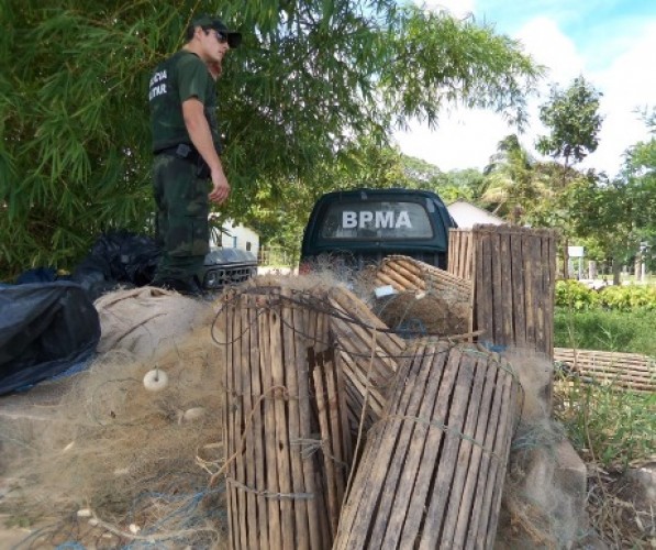 Polícia Ambiental apreende 675 metros de redes de pesca em Povoação