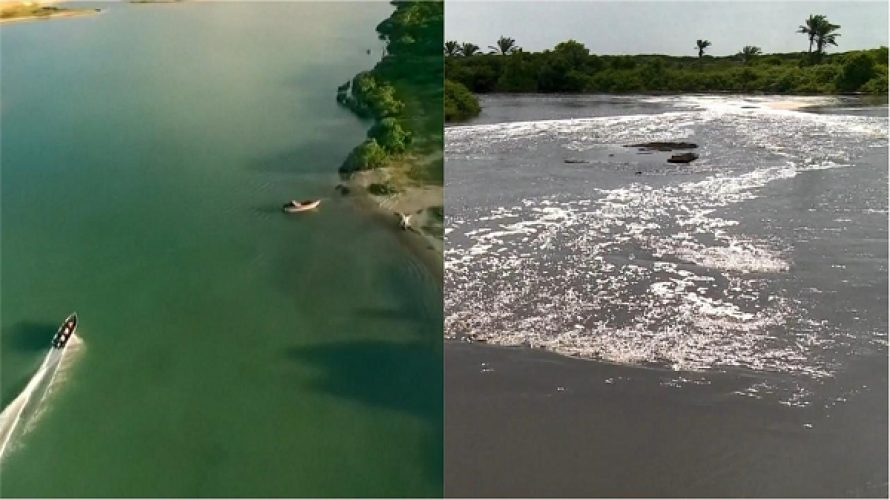Rio em Urussuquara muda de cor e deixa de ser 'Caribe capixaba'