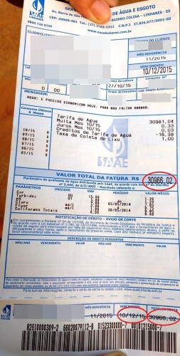 Susto: dono de quitinete em Regência recebe conta de água de quase R$ 31 mil