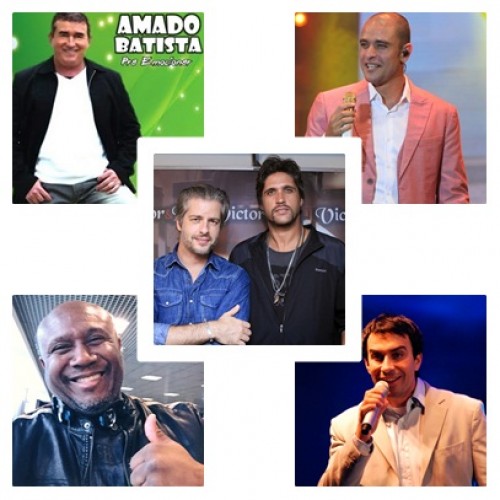 Victor e Leo, Diogo Nogueira, Amado Batista, Padre Fábio de Melo e Irmão Lázaro naFesta de Aracruz