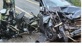 Motociclista fica gravemente ferido ao bater de frente com carro na BR 101, em Sooretama