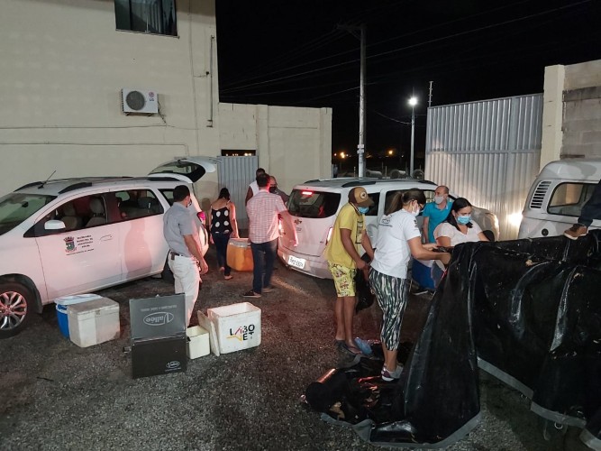 Polícia Civil doa mais de 800 quilos de camarão apreendidos para entidades de caridade de Linhares
